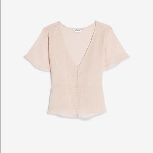 NEW Button Front Short Sleeve Top